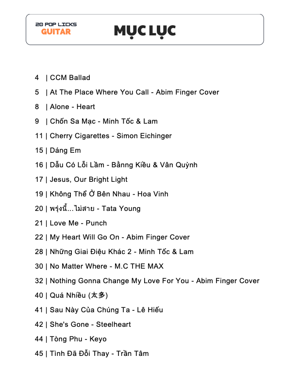 20 Pop Licks